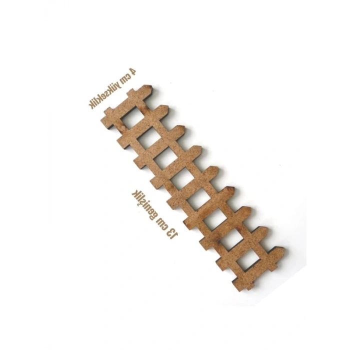 Boyanabilir Ahşap Maket Çit Seti (10 Adet, 13x4 cm)
