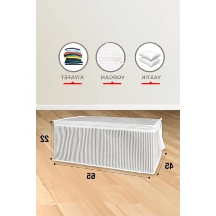 Büyük Boy Kumaş Hurç Organizer - 65 x 45 x 22 cm (Gri)