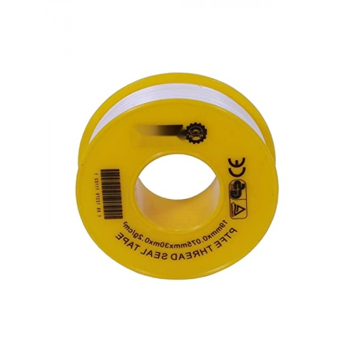 Büyük Boy Teflon Bant, 30 Metre x 19 mm