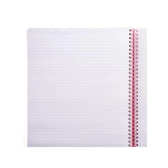 Büyük Kırmızı Spiral Defter - Pembe Mesajlı Eğlenceli Günlük