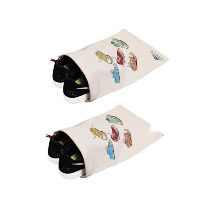 Büzgülü Ham Bez Ayakkabı Torbası 30x40 cm (2 Adet)