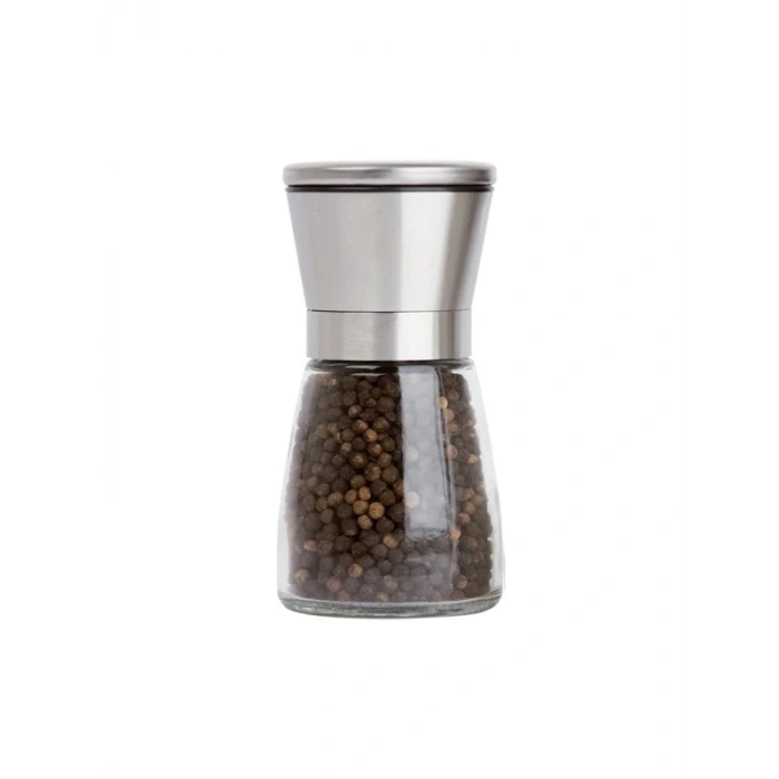 Cam Gövde Paslanmaz Çelik Kapaklı Baharat Öğütücü, 13 cm