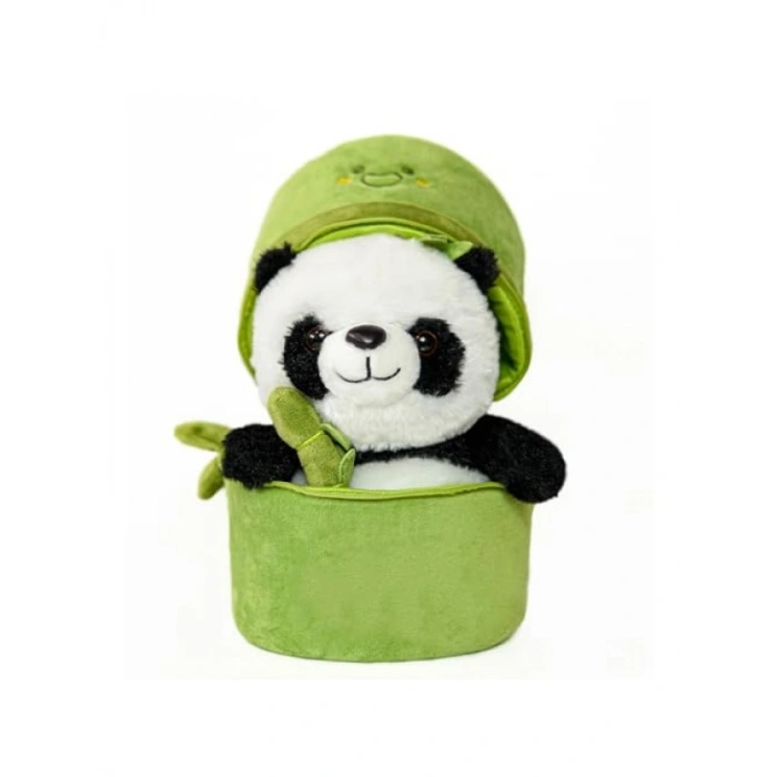 Çantalı Peluş Panda Oyuncak - Bambu Kumaş, Sevimli Tasarım