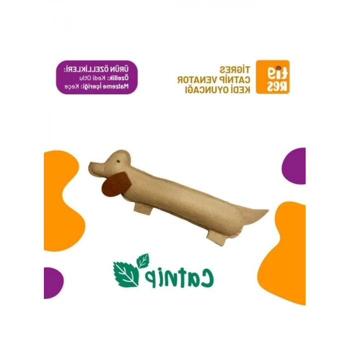 Catnipli Kedi Oyuncağı - Köpek Şeklinde Eğlenceli Tasarım