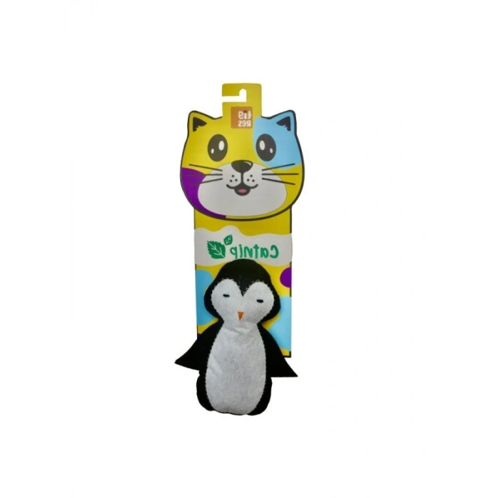Catnipli Penguen Şeklinde Eğlenceli Kedi Oyuncağı