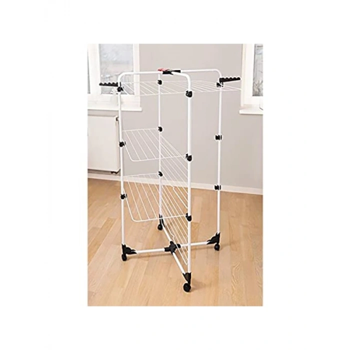 Çelik Dikey Çamaşır Askılığı - 30 Metre Kurutma Alanı, Kompakt Tasarım
