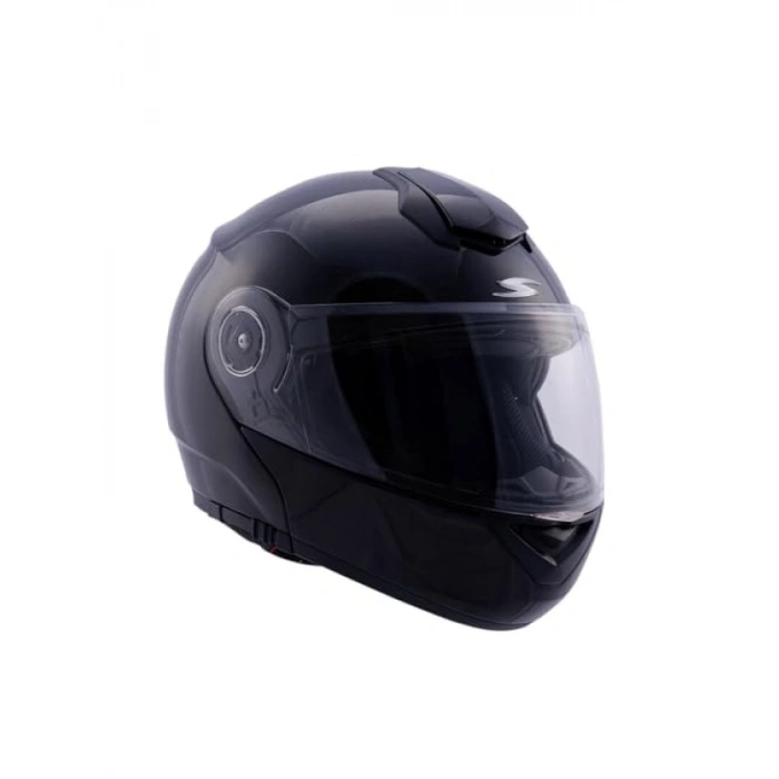 Çene Açılır Motosiklet Kaskı - Pearl Black