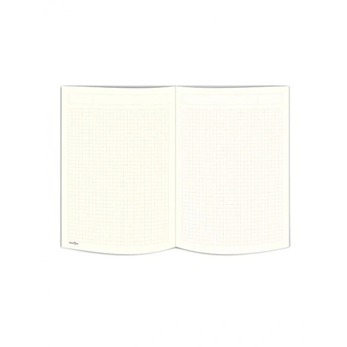 Çiçekli Kareli Defter - Mavi, 17x24 cm
