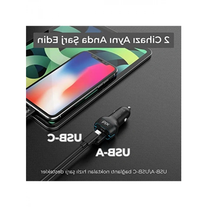 Çift Portlu Hızlı Araç Şarj Cihazı - 38W Güç