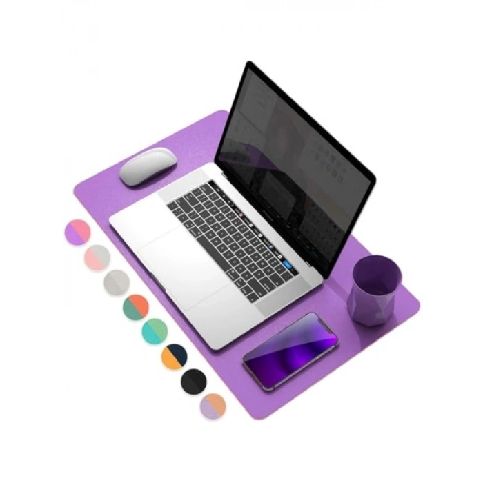 Çift Taraflı Deri Mouse Pad, 60x30 cm, Kaymaz ve Suya Dayanıklı