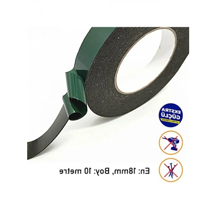 Çift Taraflı Köpük Bant - 18 mm x 10 Metre, Doğa Dostu Malzeme