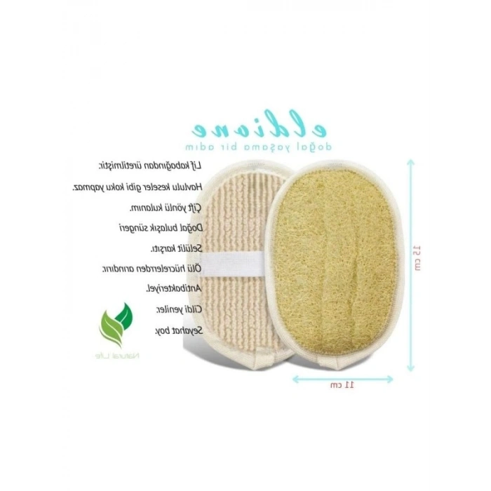 Çift Taraflı Oval Kabak Lifi - Antibakteriyel Banyo ve Temizlik Süngeri