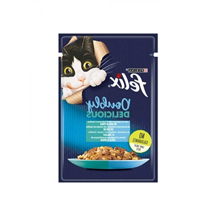 Çifte Lezzet Somon ve Alabalık Kedi Yaş Maması, 26 x 85 gr