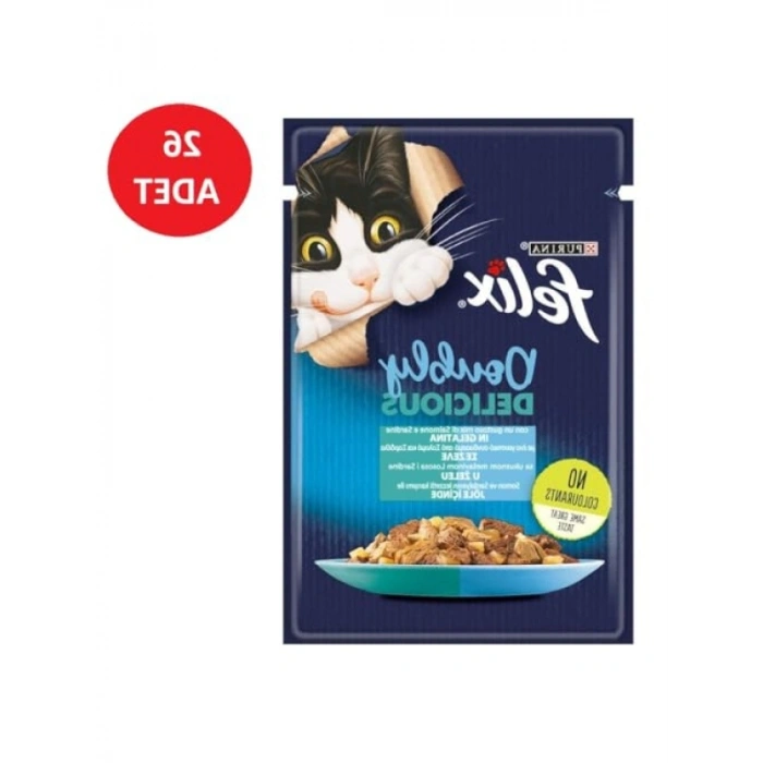 Çifte Lezzet Somon ve Alabalık Kedi Yaş Maması, 26 x 85 gr