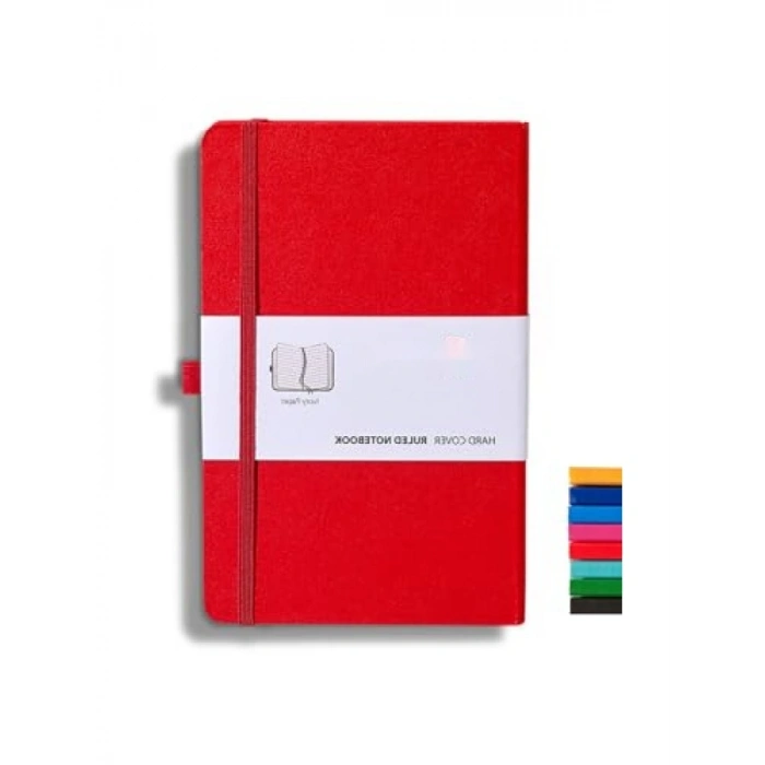 Çizgili 13x21 cm Tarihsiz Klasik Defter, Kırmızı