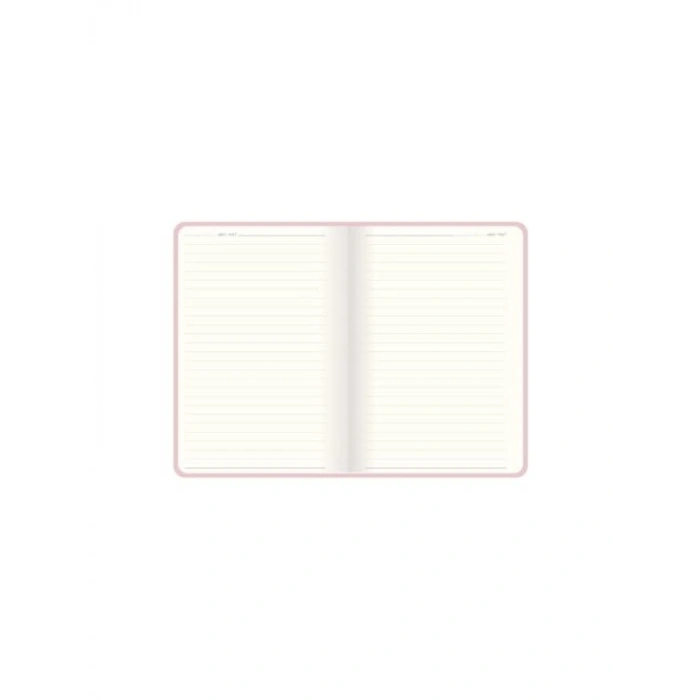 Çizgili Ciltli Defter - 13x21 cm, Pembe