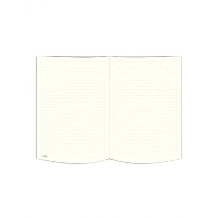 Çizgili Mercan Renk Defter - 17x24 cm, Sert Kapak