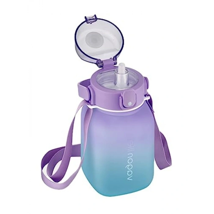 Çocuklar İçin Pipetli Motivasyon Matarası - 1100 ml