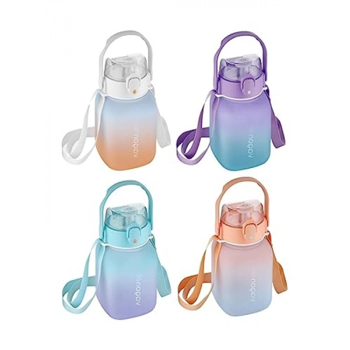 Çocuklar İçin Pipetli Motivasyon Matarası - 1100 ml