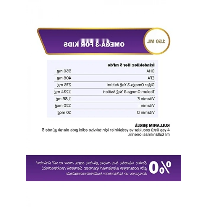 Çocuklar İçin Portakal Aromalı Omega-3 Balık Yağı Şurubu 150 ml