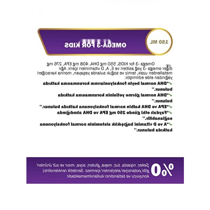 Çocuklar İçin Portakal Aromalı Omega-3 Balık Yağı Şurubu 150 ml