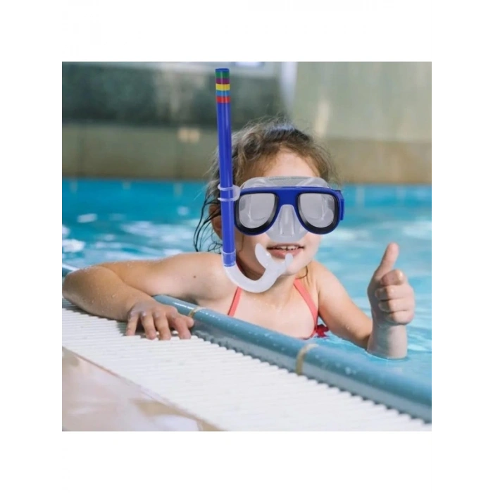 Çocuklar için Renkli Yüzme Seti - Gözlük ve Snorkel