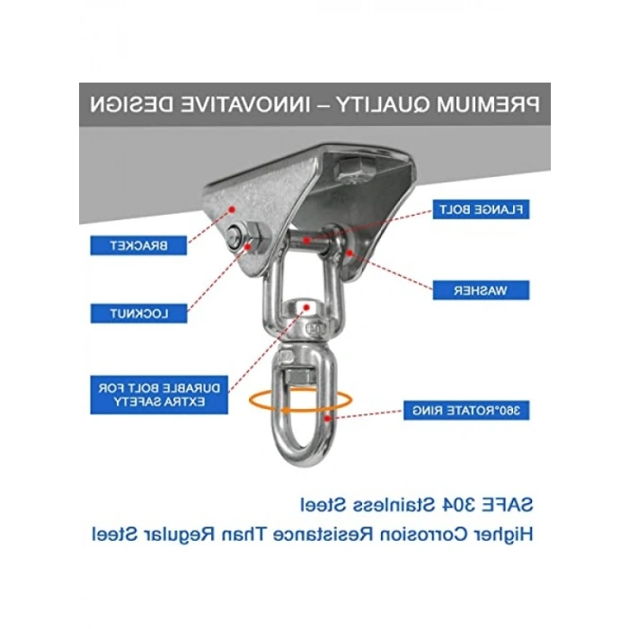 Çok Amaçlı Boks Torbası Askı Seti - Paslanmaz Çelik ve 360° Dönüş