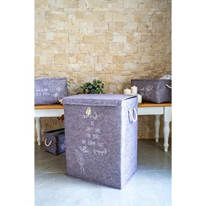 Çok Amaçlı Kapaklı Keçe Düzenleyici Kutu 55 x 41 x 30 cm