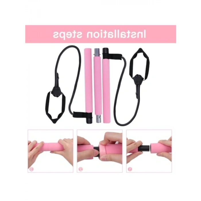 Çok Amaçlı Pilates Çubuğu ve Ayarlanabilir Direnç İpi