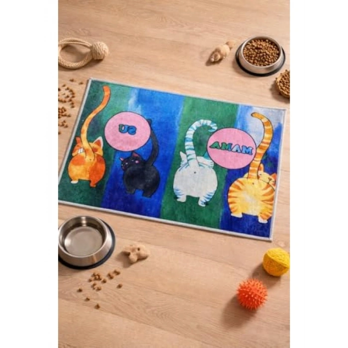 Çok Amaçlı Renkli Kedi Mama ve Su Altlığı