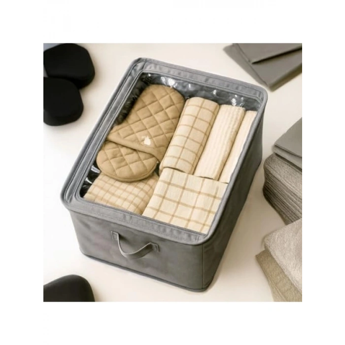 Çok Amaçlı Saklama Organizeri, Dik Duruş Sağlayan Telli Yapı, Katlanabilir (45x30x20 cm)