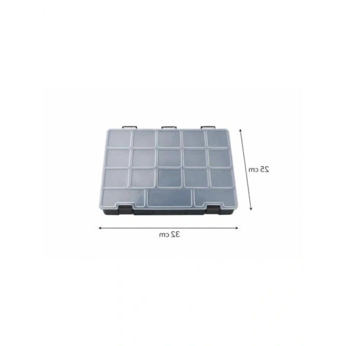 Çok Bölmeli Şeffaf Plastik Organizer Kutu, 32x25 cm