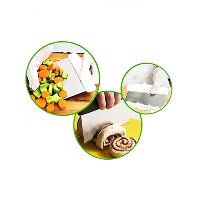 Çok Renkli Çelik Hamur Kesme ve Kazıma Spatulası