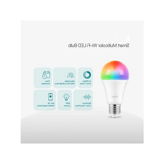 Çok Renkli Wi-Fi Akıllı LED Ampul - 16 Milyon Renk Seçeneği
