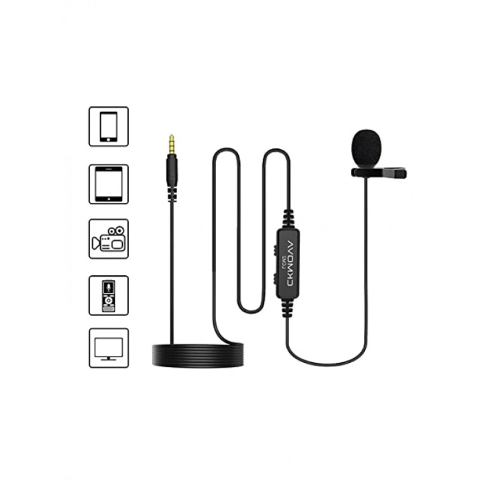 Çok Yönlü Klipsli Yaka Mikrofonu - 3.5mm Bağlantı