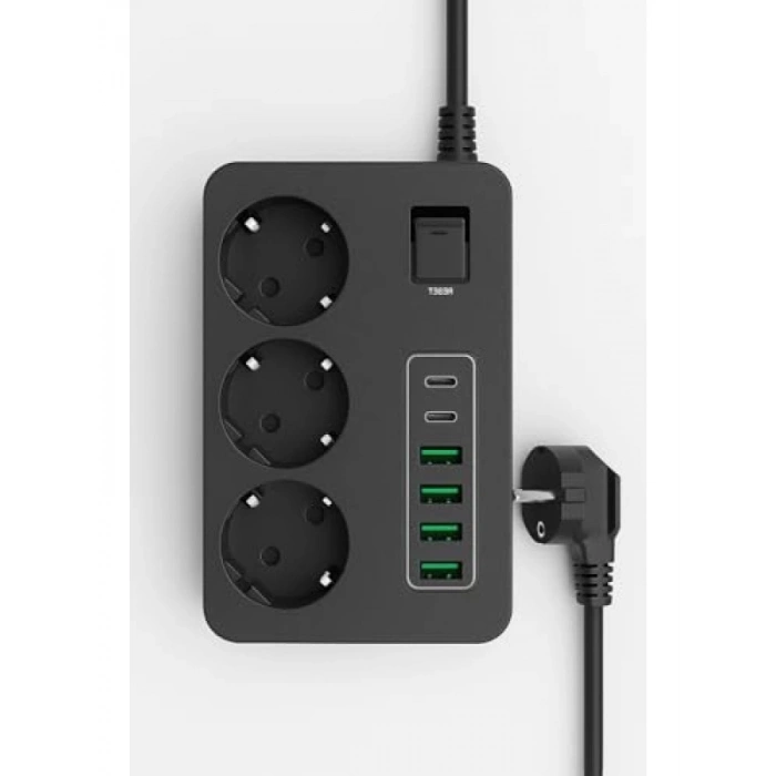 Çoklu Priz, 3 AC Soket + 5 USB Portu