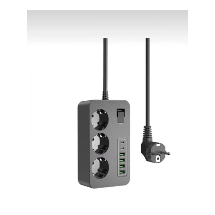 Çoklu Priz, 3 AC Soket + 5 USB Portu