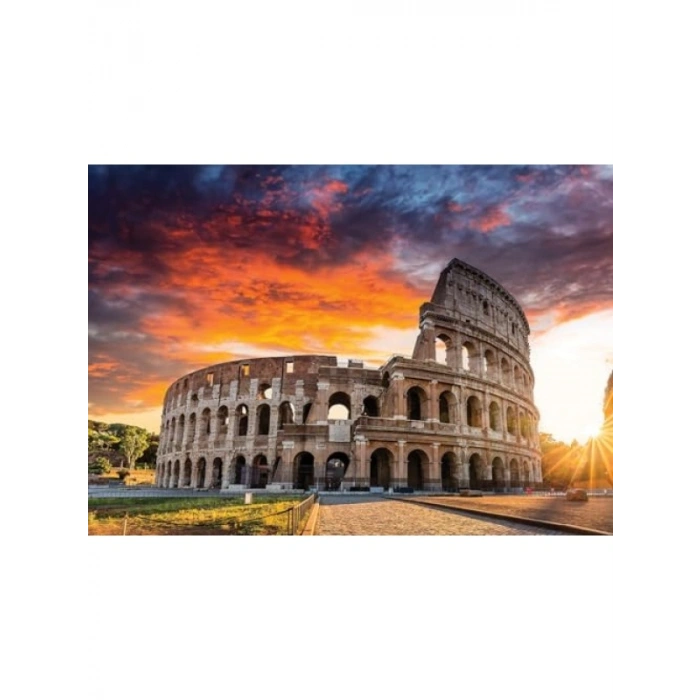 Colosseumda Gün Batımı Temalı 1000 Parça Yüksek Zorluk Seviyeli Puzzle