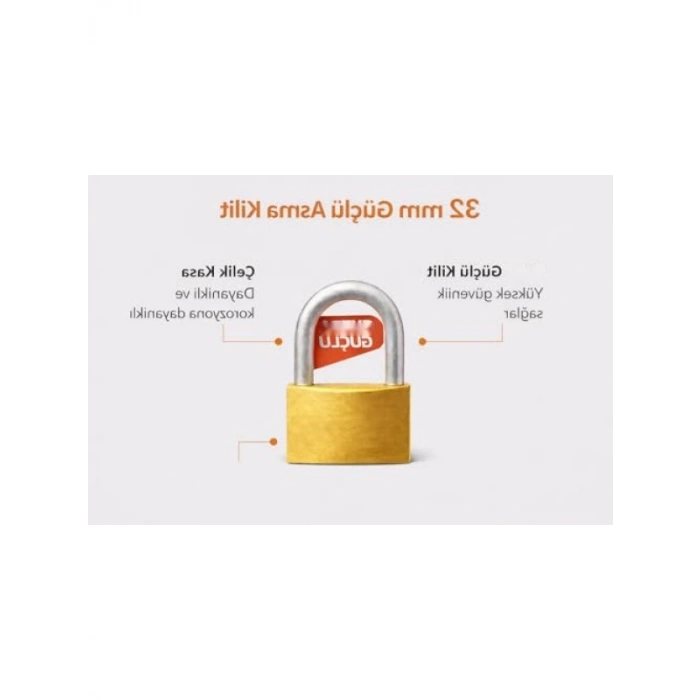 Dayanıklı 32mm Pirinç Asma Kilit - Yüksek Güvenlik ve Kolay Kullanım