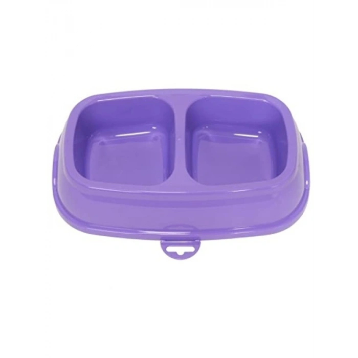 Dayanıklı İkili Plastik Mama Kabı - 0,75 lt, Renkli