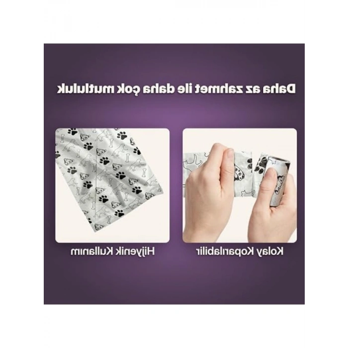 Dayanıklı Kokulu Köpek Kaka Poşeti – 120’li Paket (8 Rulo)