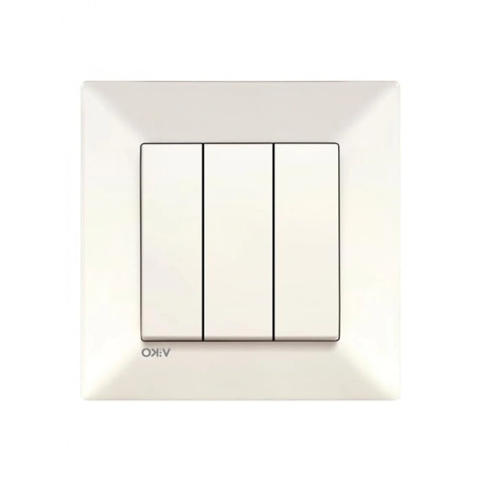 Dayanıklı Krem Renkli Üçlü Anahtar
