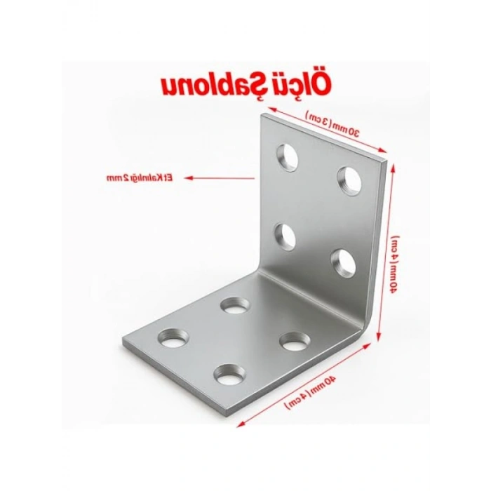 Dayanıklı Metal L Demir Köşebent Seti (30x40x40 mm, 50 Adet)