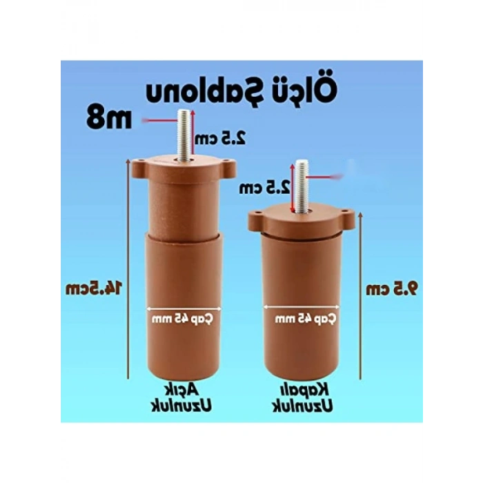 Dayanıklı Mobilya Destek Ayağı, 12 cm Yükseklik, Kahrengi