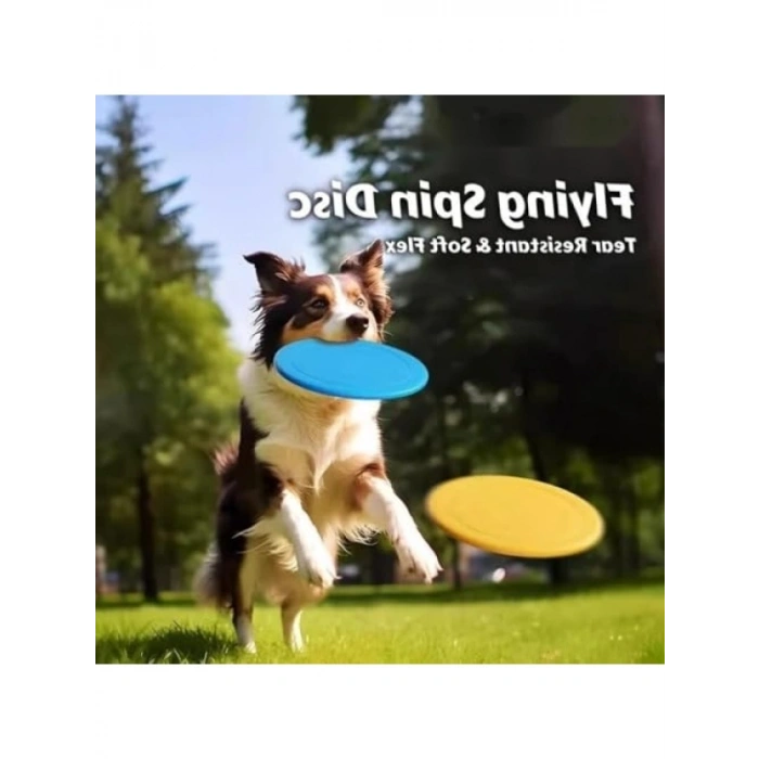 Dayanıklı Silikon Frizbi Köpek Oyuncağı 17.5 cm - Esnek ve Güvenli