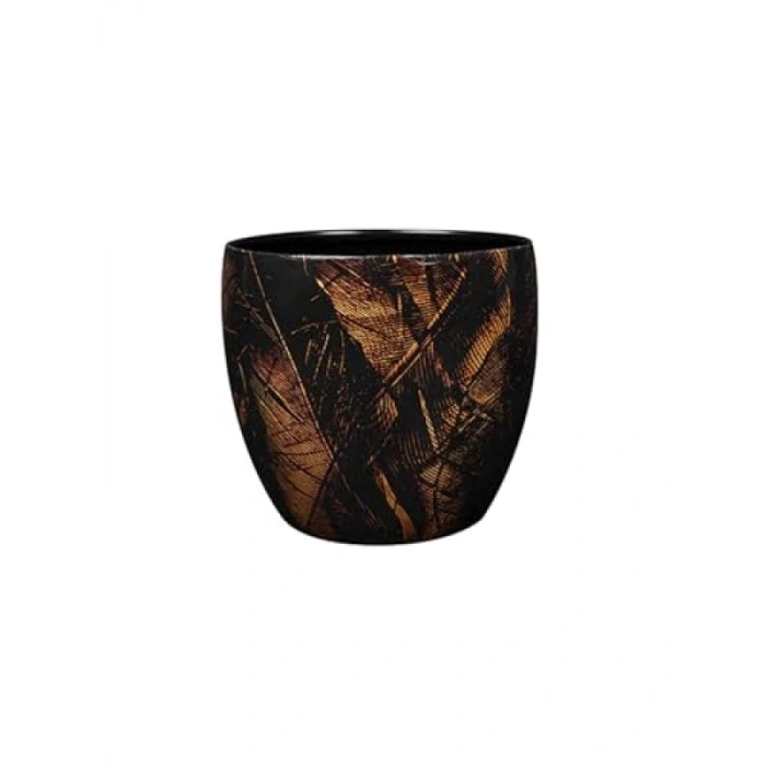 Dayanıklı Siyah Metal Saksı - 17x15 cm