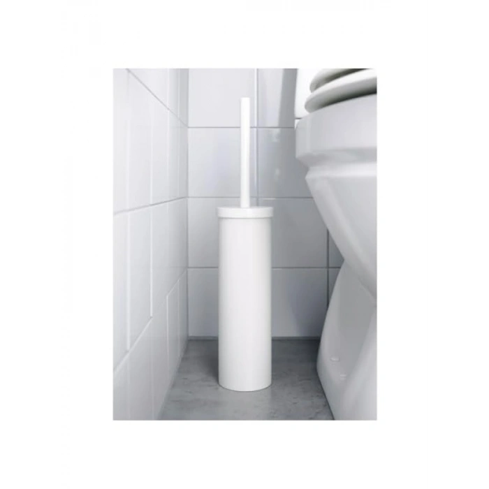 Değiştirilebilir Fırçalı Tuvalet Fırçası - Çelik, Beyaz, 48 cm Uzunluk
