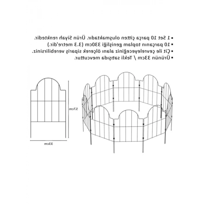 Dekoratif Bahçe Çiti 10lu Set - 330 cm Uzunluk