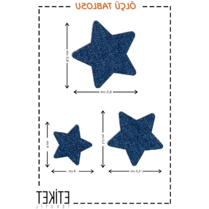 Denim Jeans Onarım ve Dekoratif Yıldız Kot Arma Patch
