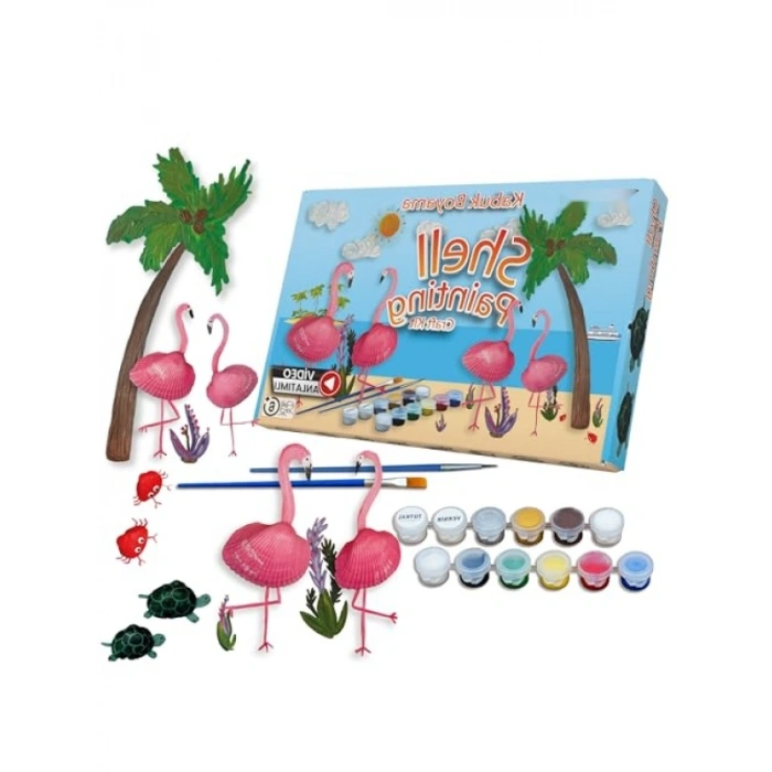 Deniz Kabuğu Boyama Etkinlik Seti - Flamingo Teması